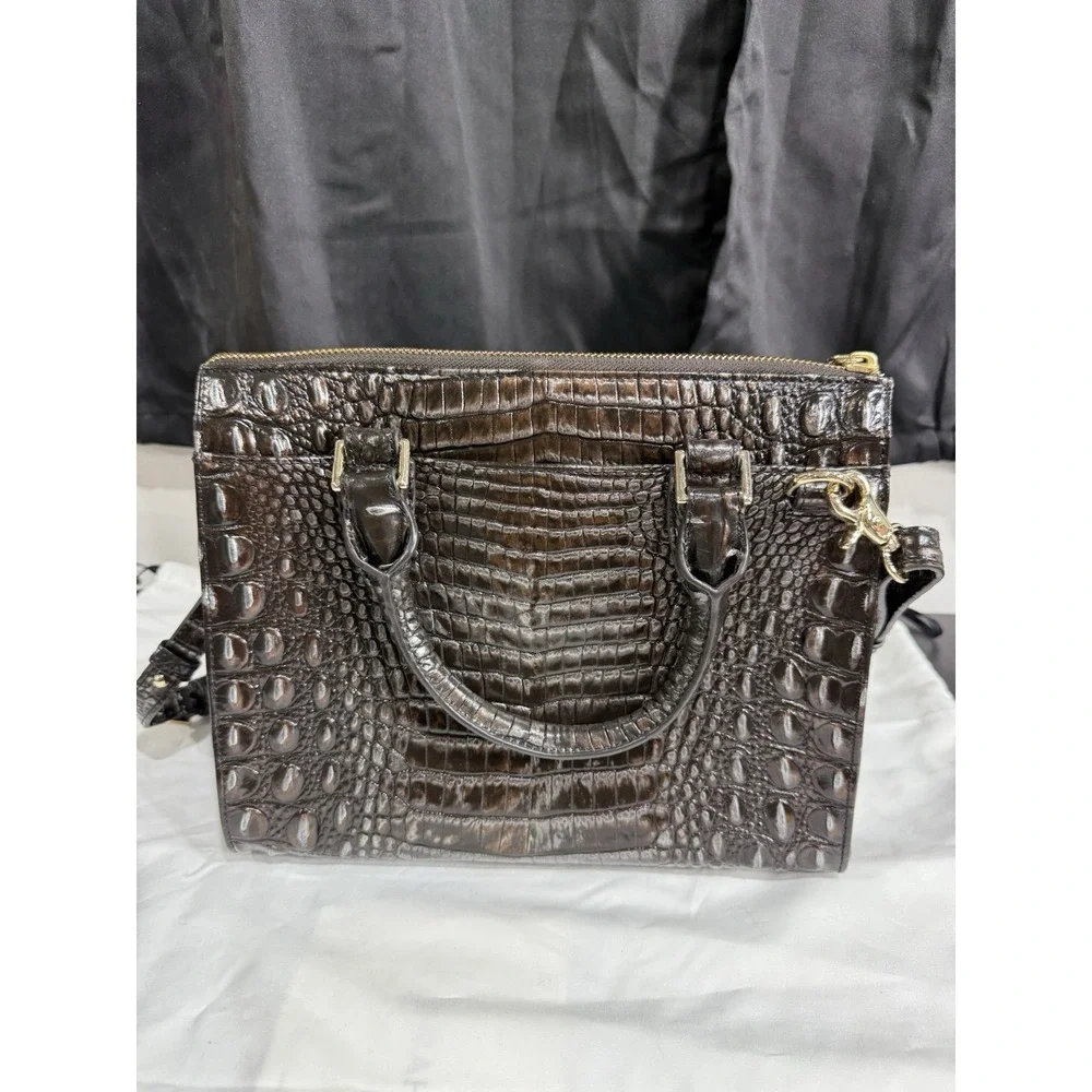 BRAHMIN Anywhere‎ Convertible Satchel Ironwood Melbourne Leather Handbag